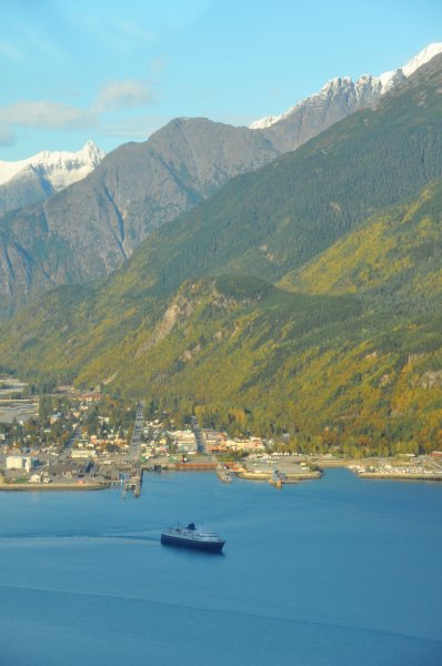 Air view of Skagway Alaska